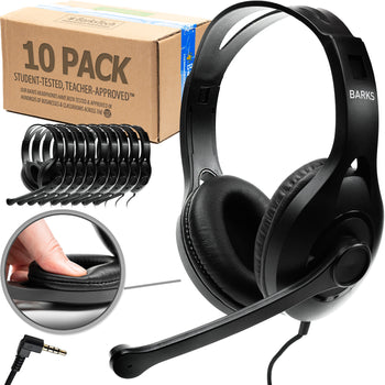 Bulk Headphones for Classroom | Students K-12 (10 Pack)