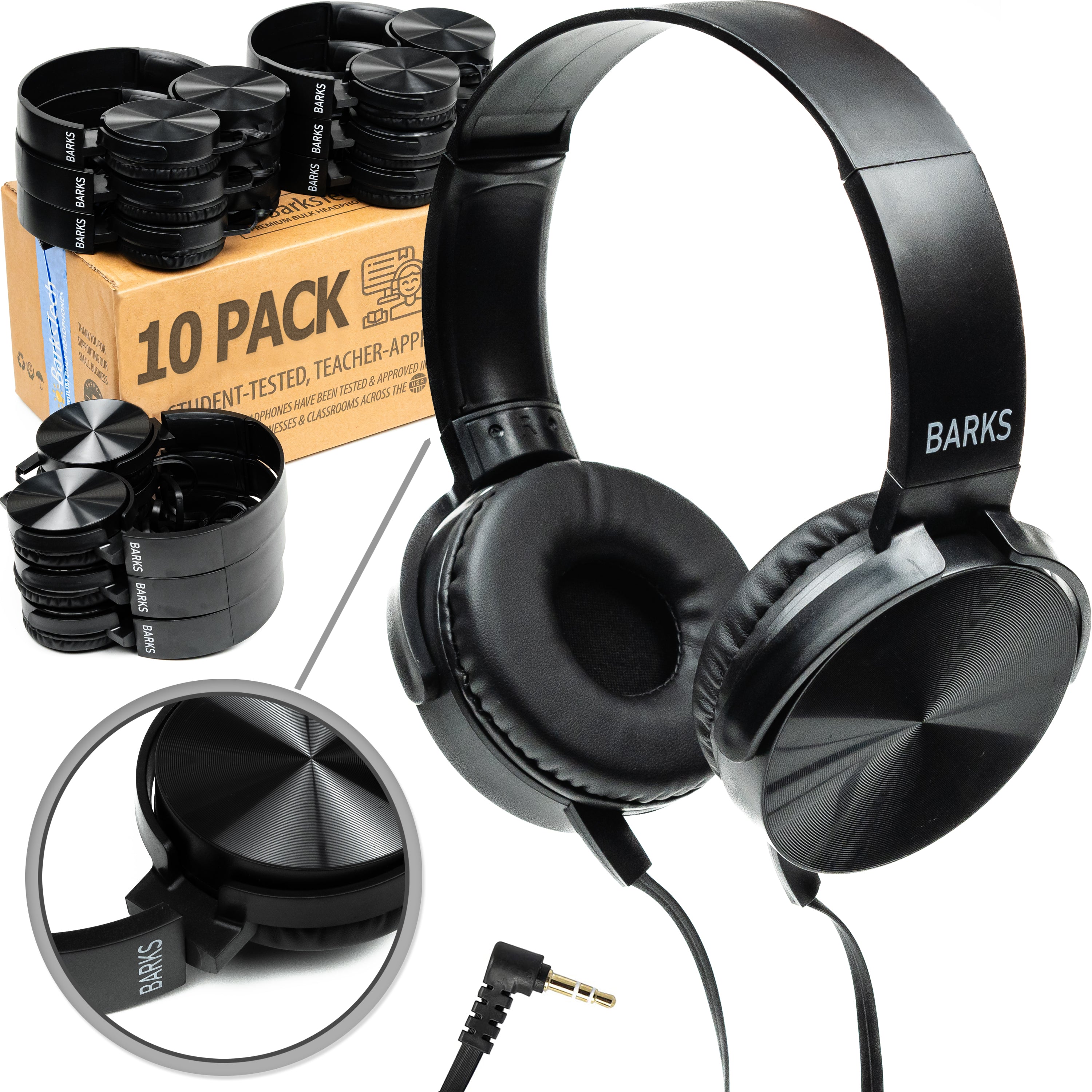 Bulk Headphones for Classroom Students K12 (10 Pack)
